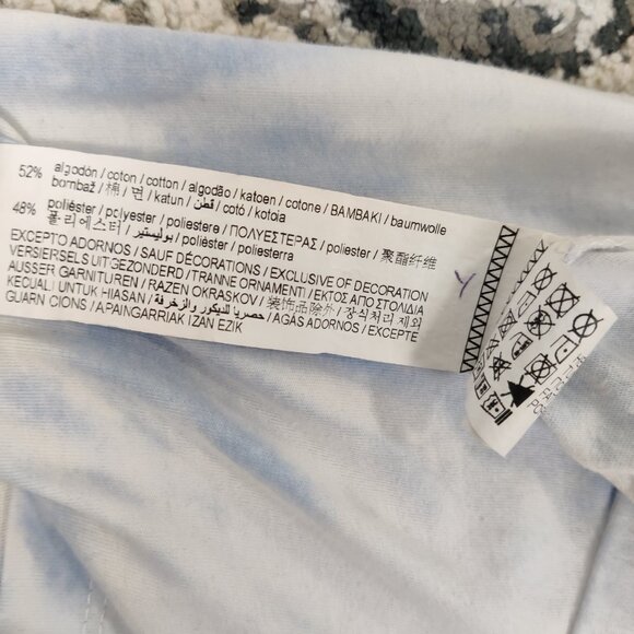 STWD Men's Tie Dye Tee Size S White Blue Cotton Blend Resortwear Summer Outdoor - Picture 5 of 8